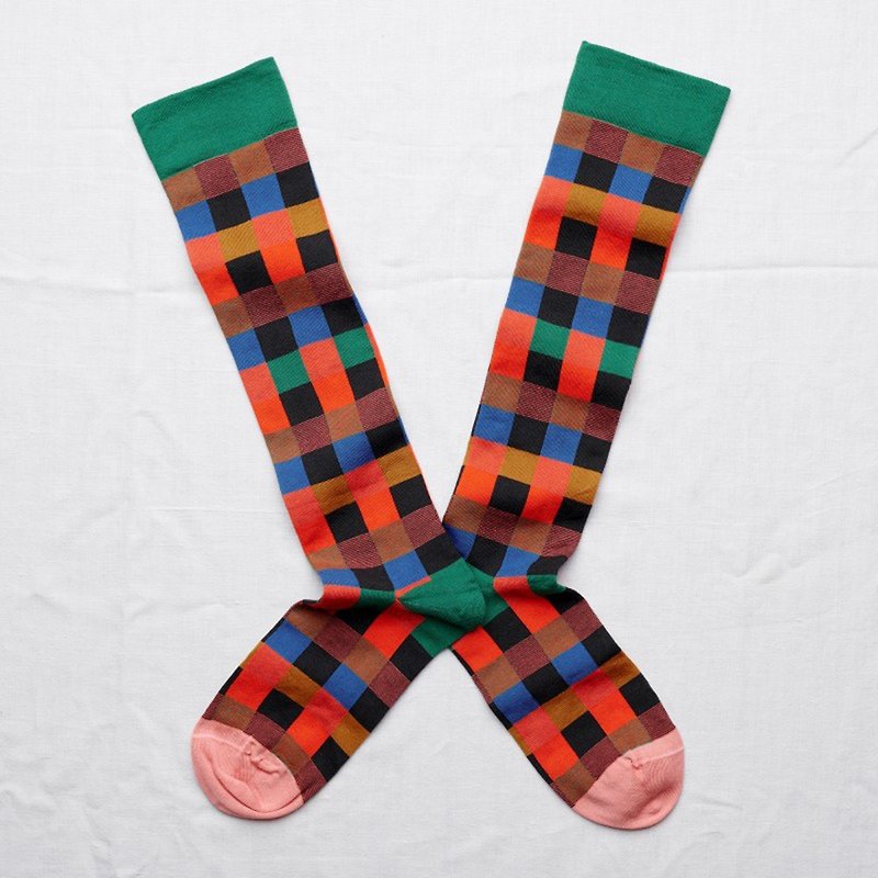 Diamond Plaid - Stockings - Socks - Cotton & Hemp 