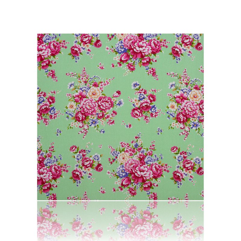 [Mr. Flower Cloth] Peony Flower Cloth x Mint Green - เย็บปัก/ถักทอ/ใยขนแกะ - ผ้าฝ้าย/ผ้าลินิน สีเขียว