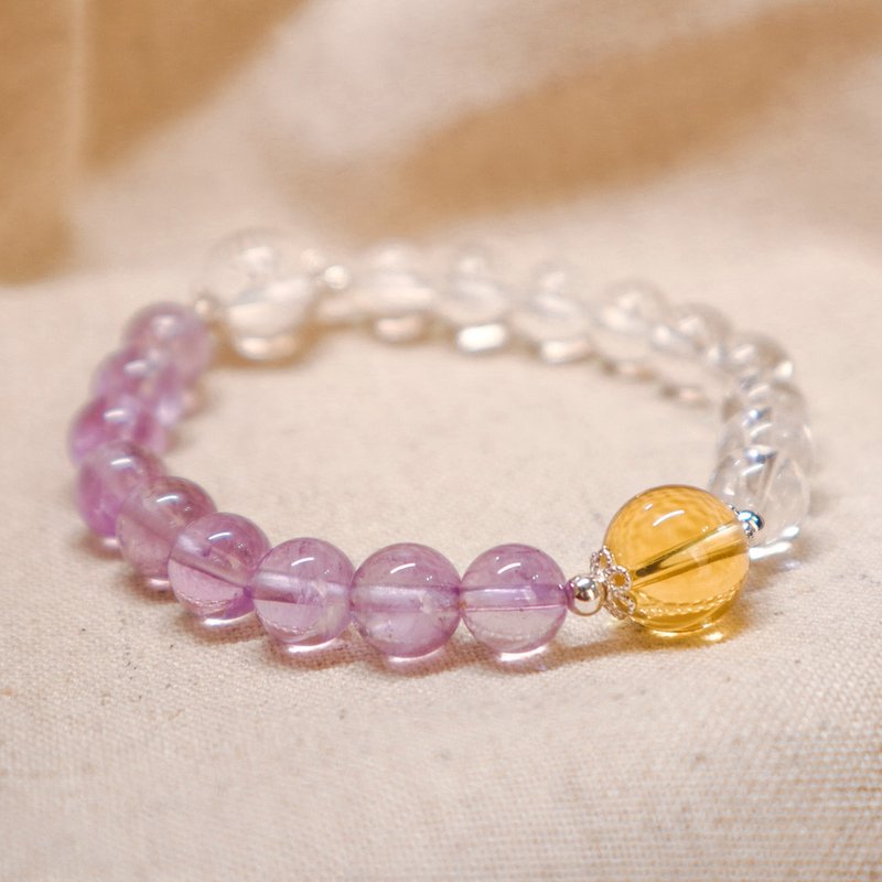 【Starlight】Beautiful Future l 925 sterling silver × amethyst × white crystal × citrine l - สร้อยข้อมือ - คริสตัล 