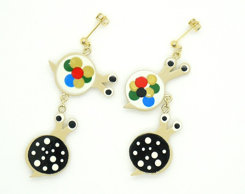Snail Earrings - Earrings & Clip-ons - Plastic Multicolor