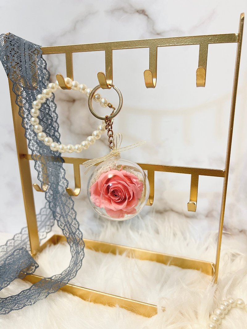 pink rose key ring - ที่ห้อยกุญแจ - พืช/ดอกไม้ 