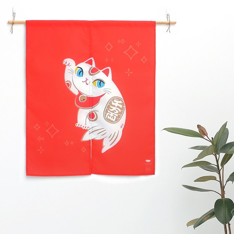 FishCat Decor curtain -white fishcat - ม่านและป้ายประตู - ไฟเบอร์อื่นๆ สีแดง