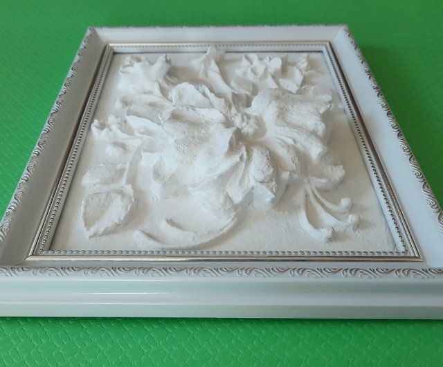 しっくいの壁の芸術植物の彫刻額縁入りウォールアートレリーフ3D