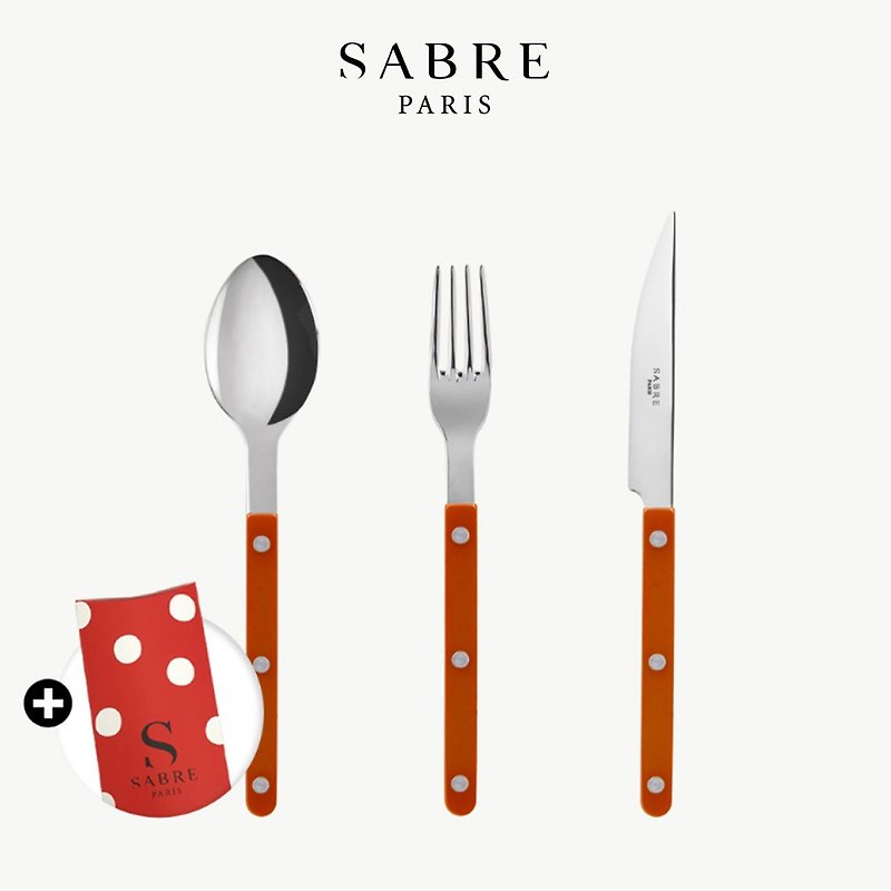SABRE / Bistrot solid colors Shiny / 3-piece set / Multi-color - Cutlery & Flatware - Other Metals 