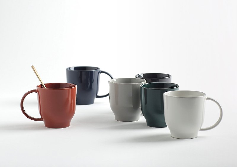 TACKAON classic mug made in Korea - แก้วมัค/แก้วกาแฟ - เครื่องลายคราม สีแดง