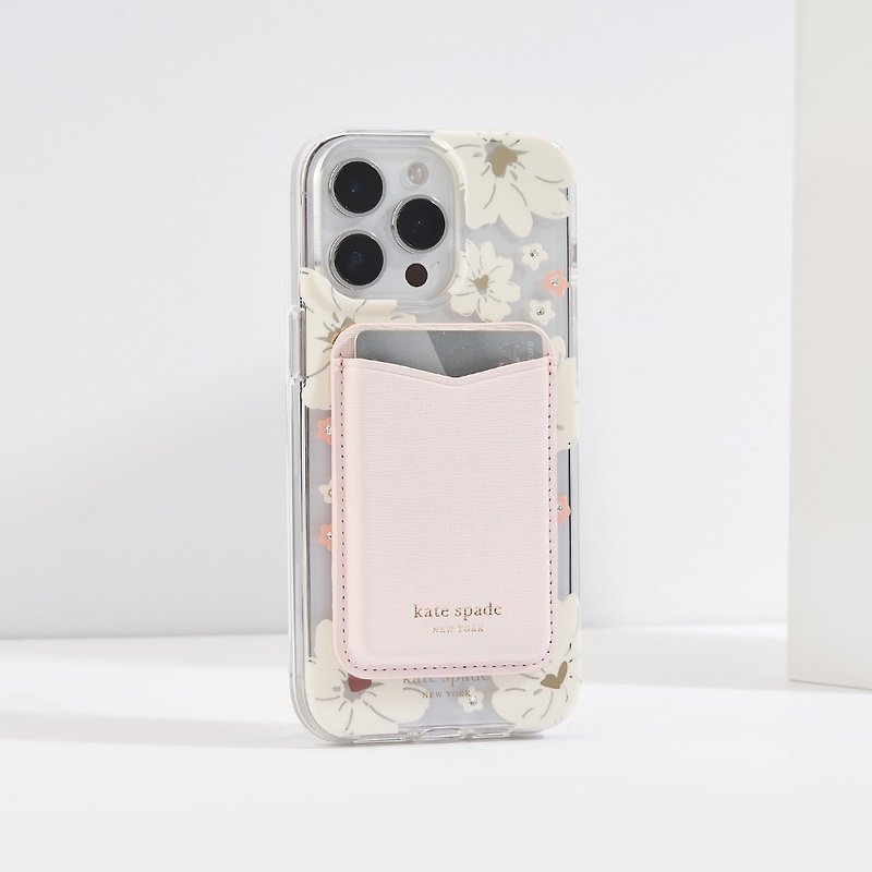 【kate spade】MagSafe 時尚卡套 櫻花粉 - 手機配件 - 塑膠 粉紅色