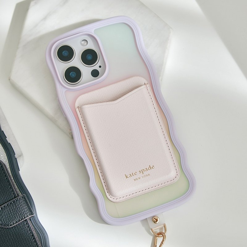 【kate spade】MagSafe 時尚卡套 櫻花粉 - 手機配件 - 塑膠 粉紅色