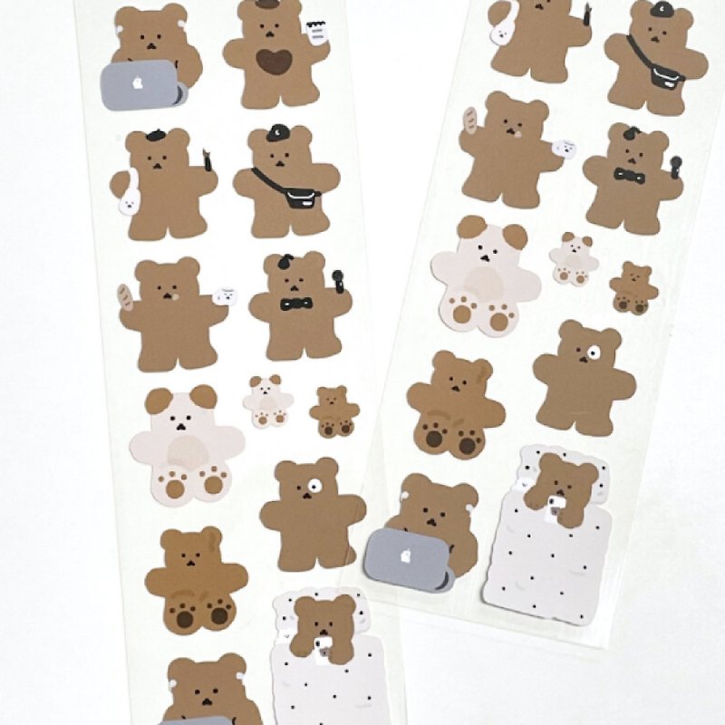 韓國文創 Chanibear seal sticker - Click clack 可爱的粘贴 - Stickers - Paper 