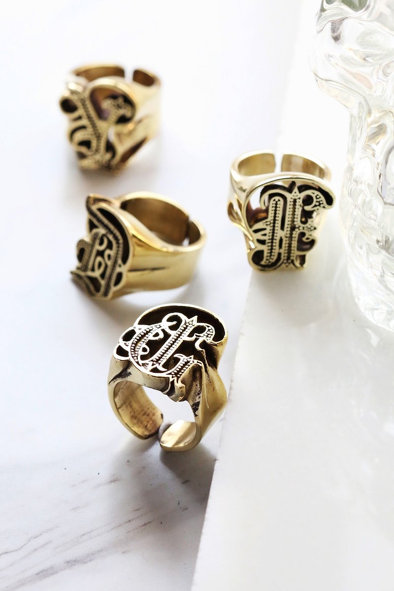 A-Z Alphabet Rings Collection by DEFY V.1 - General Rings - Other Metals Gold