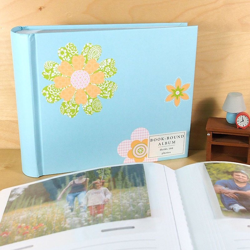 Light blue flower phase 100 into [Hallmark - acid-free phase / album simple style] - Photo Albums & Books - Other Materials Blue