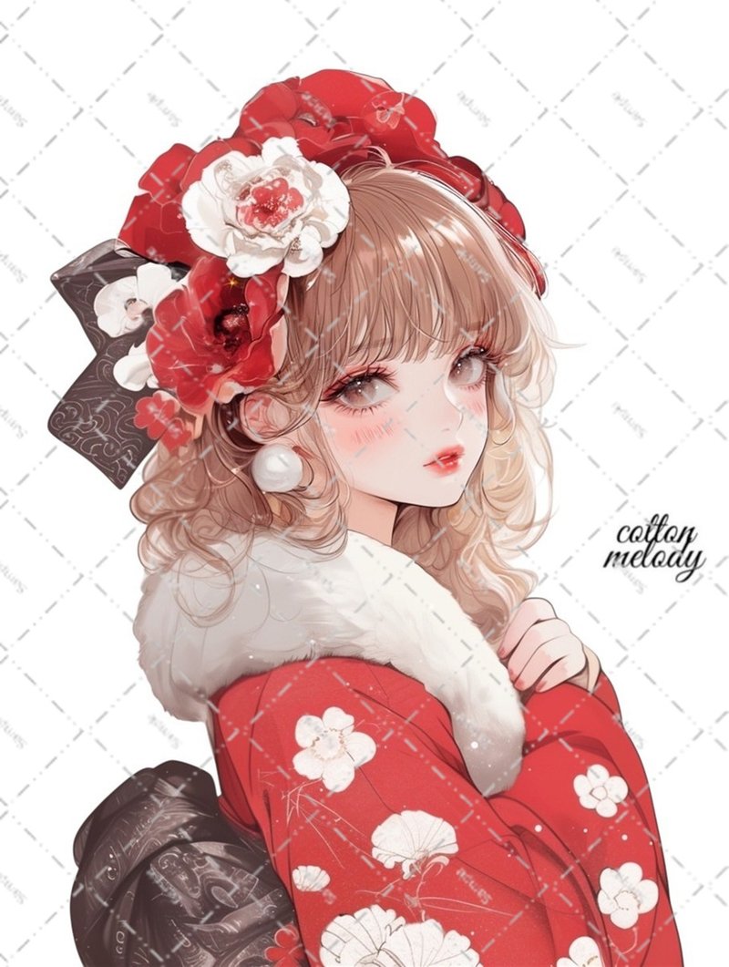 original sticker no.6921 人物ステッカー オリジナルステッカー 人物ステッカー 女の子ステッカー オリジナル人物ステッカー - 貼紙 - 紙 