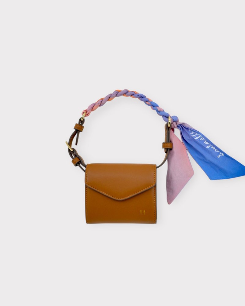 Mini Re-editions系列 Mini Letter 零錢包小配飾 仙人掌純素皮革 - 散紙包 - 環保材質 咖啡色