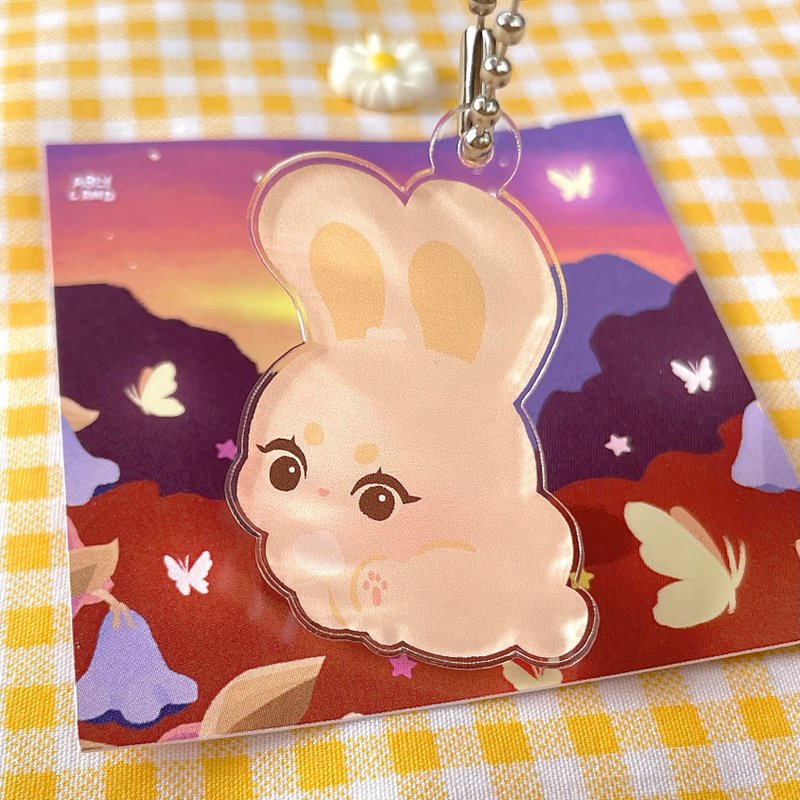 Creamy Rabbit  - Acrylic Keychain Charm - Charms - Acrylic Multicolor