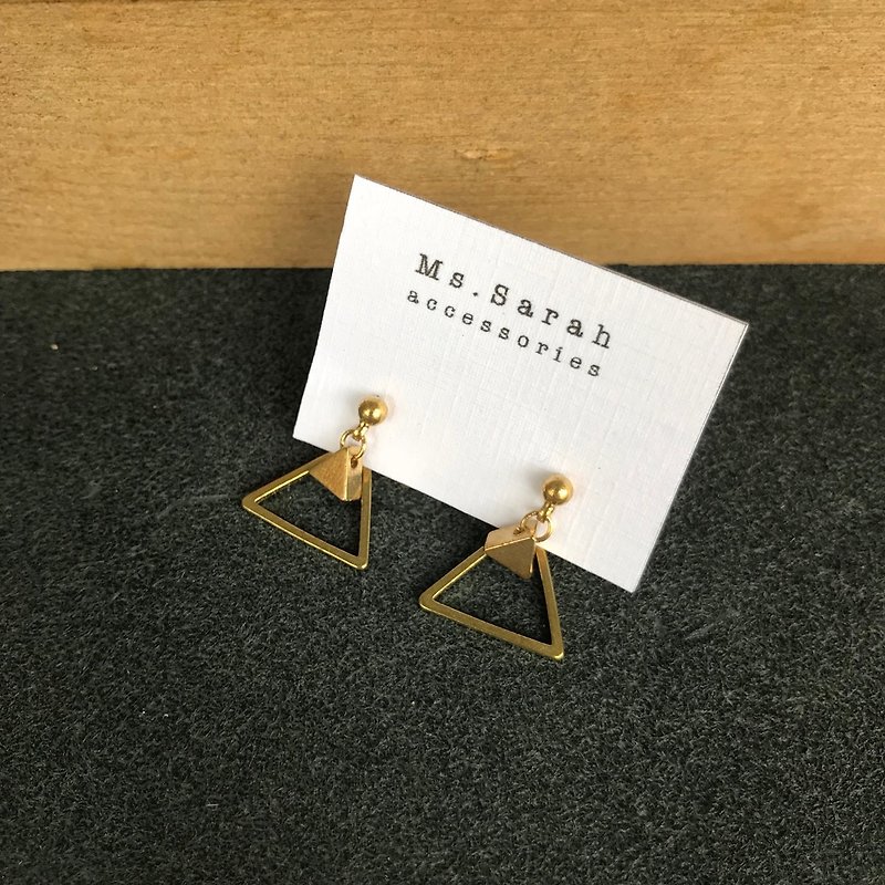 Bronze earrings _ Hill (folder can be changed) - ต่างหู - ทองแดงทองเหลือง สีทอง
