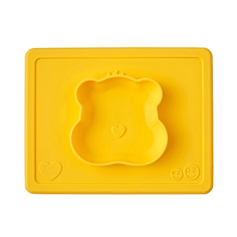 美國EZPZ Care Bears聯名餐碗- 貪玩熊 矽膠安全無毒餐具 - 其他 - 矽膠 黃色