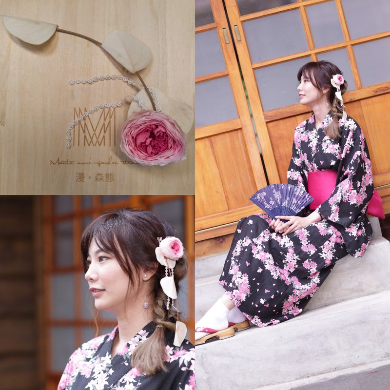 漫森態 乾燥花髮飾 不凋花 乾燥花 浴衣 夏祭 - 乾燥花/永生花 - 植物．花 粉紅色