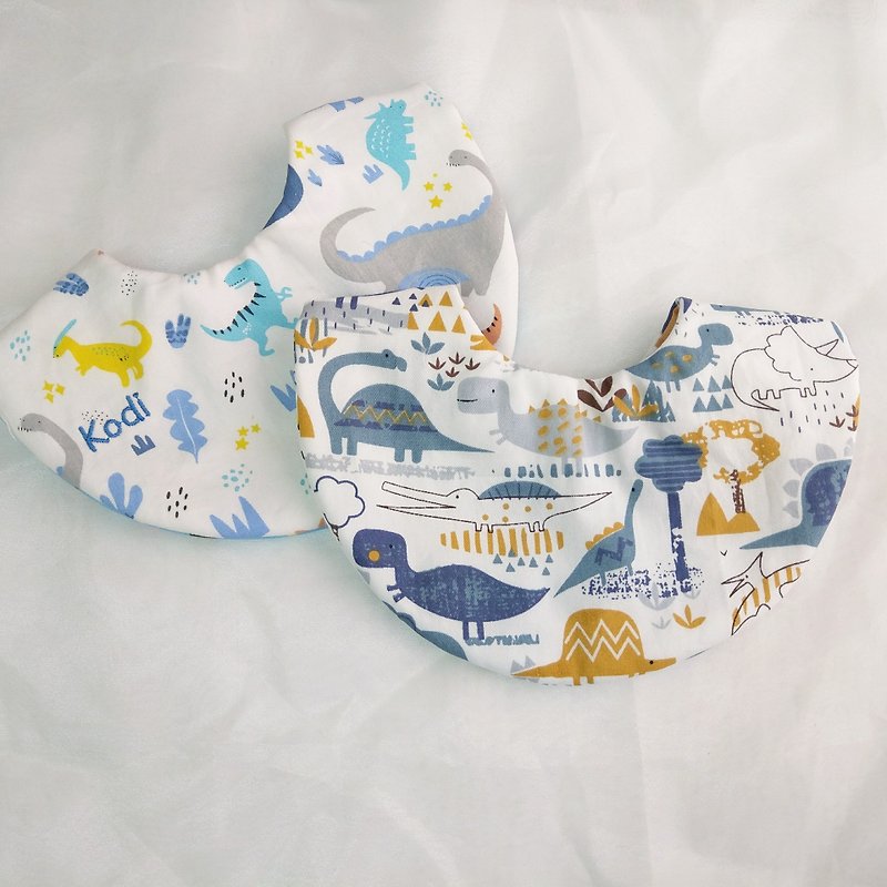 They're all dinosaurs - 7 models to choose from. Bib without hemming (name can be embroidered) - Bibs - Cotton & Hemp White