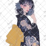 【管GO1033】真作 柳田補 T.yana 鉛筆画 女性画 人物画 額装 花魁、鉛筆画、美人画 | Oushin4