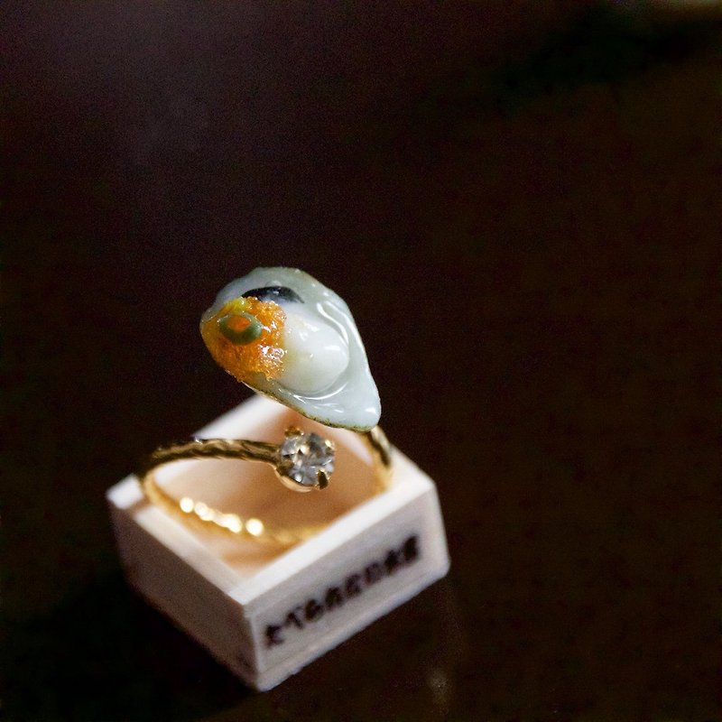 生牡蠣好きのためのリング　もみじおろし - 戒指 - 黏土 橘色