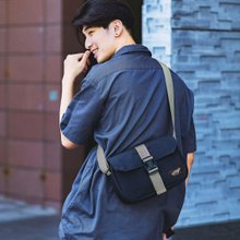 U2BAGS - Chill magnetic buckle side backpack messenger bag crossbody bag crossbody bag small bag stiff material - Messenger Bags & Sling Bags - Polyester Black