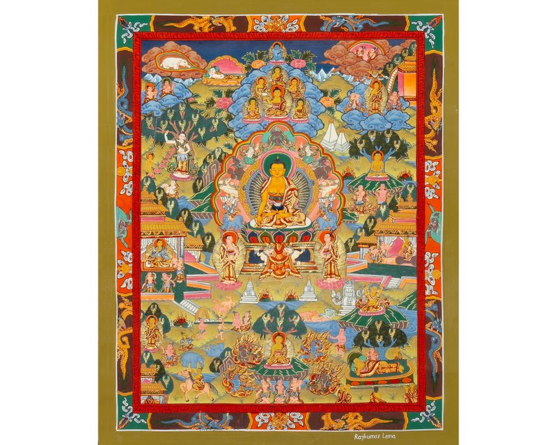 啟蒙圖示 唐卡藝術中的佛陀生平 - 壁貼/牆壁裝飾 - 其他材質 多色