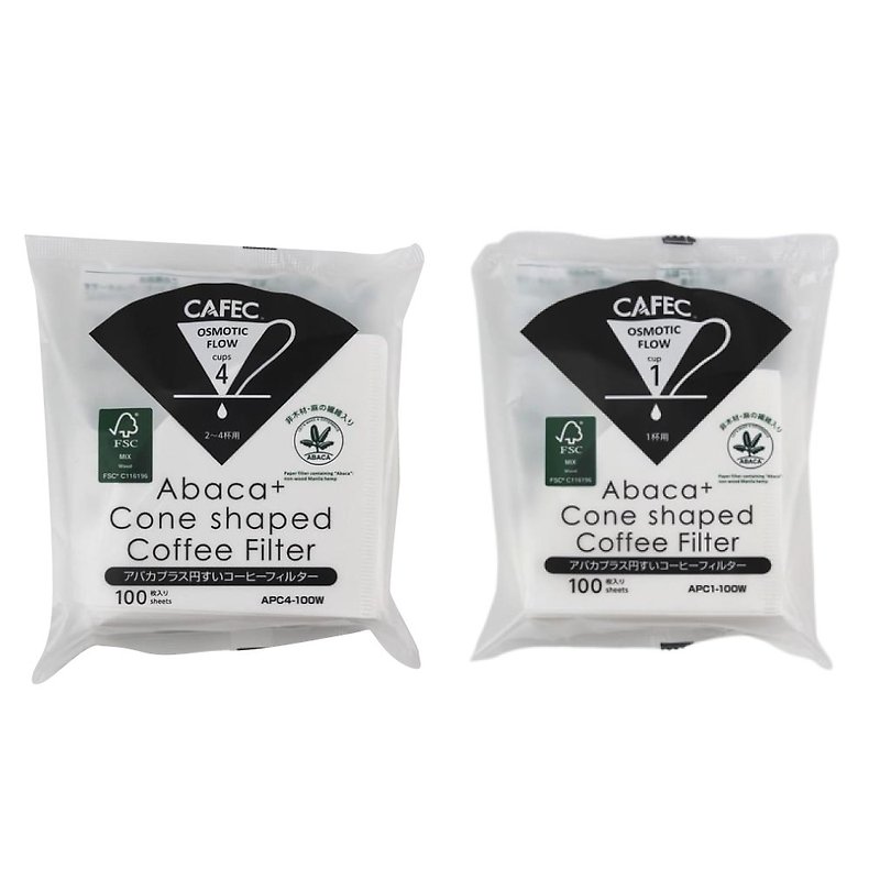 【任兩件再95折】日本CAFEC 麻纖維酸素漂白濾紙(新) 40張-共兩款 - 咖啡壺/咖啡周邊 - 紙 