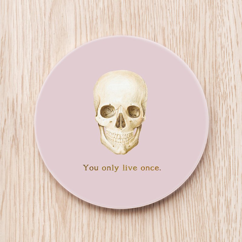 Pink Skull Custom Ceramic Coaster/Doctor, Physician, Nurse, Nurse Gift Gift Bones