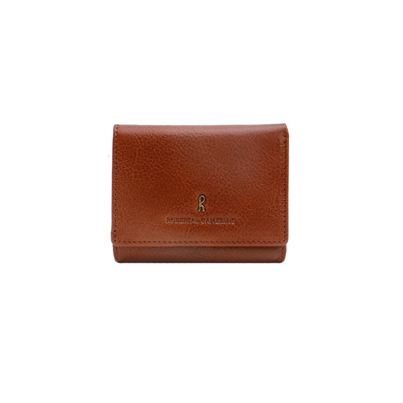 Roberta di Camerino 頭層牛皮 PLAIN 三折夾款 - 銀包 - 真皮 咖啡色