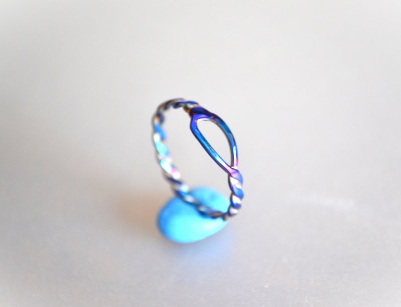 Titanium ring・チタンリング=結び・紫=受注生産 - 戒指 - 其他金屬 紫色