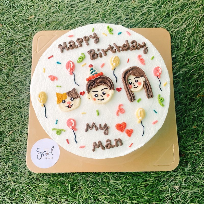 See the text in the couple&#39;s customized birthday cake and dessert.