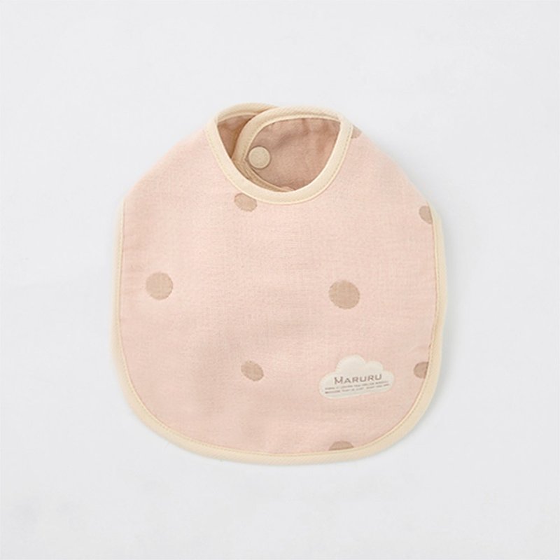 MARURU five-layer muslin baby bib - Baby Pink - ผ้ากันเปื้อน - ผ้าฝ้าย/ผ้าลินิน 