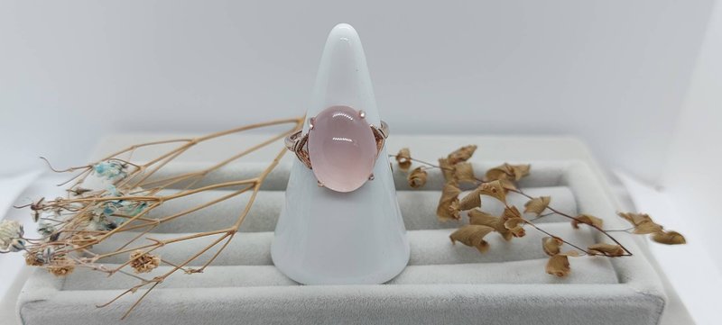 天然粉晶戒飾-S925純銀 - 戒指 - 水晶 粉紅色