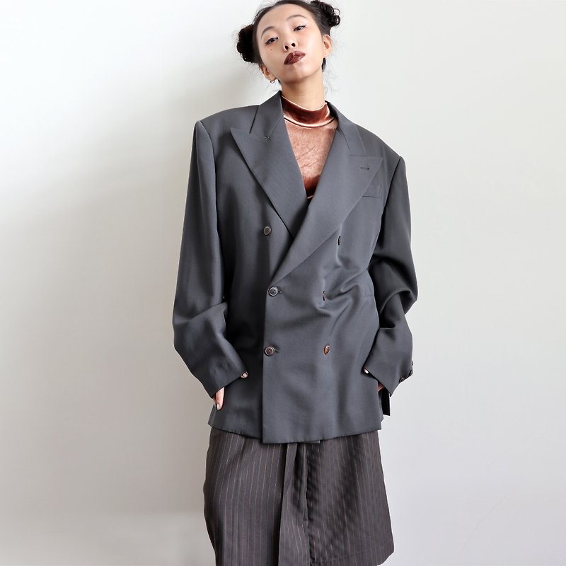 Pumpkin Vintage. Ancient double-breasted suit jacket - Women's Blazers & Trench Coats - Other Materials 