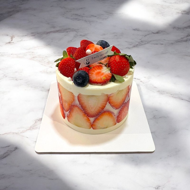 Strawberry Waltz Birthday Cake - Cake & Desserts - Fresh Ingredients Red