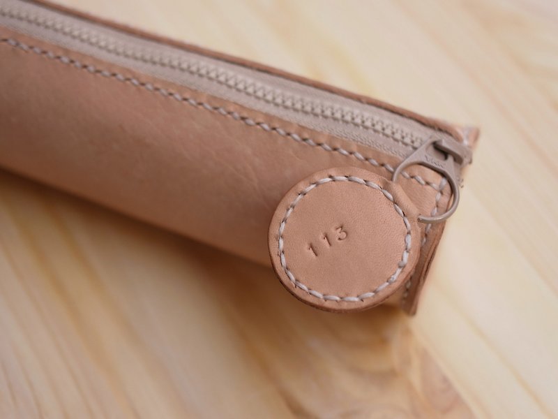 Hand made leather pencil case - Pencil Cases - Genuine Leather Brown