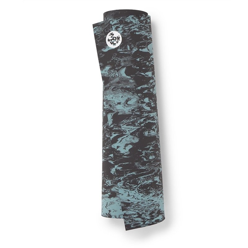 【Manduka】RHEO Mat 両面フィットネスマット 8mm - Blue Lotus Marble - ヨガマット - その他の素材 ブルー
