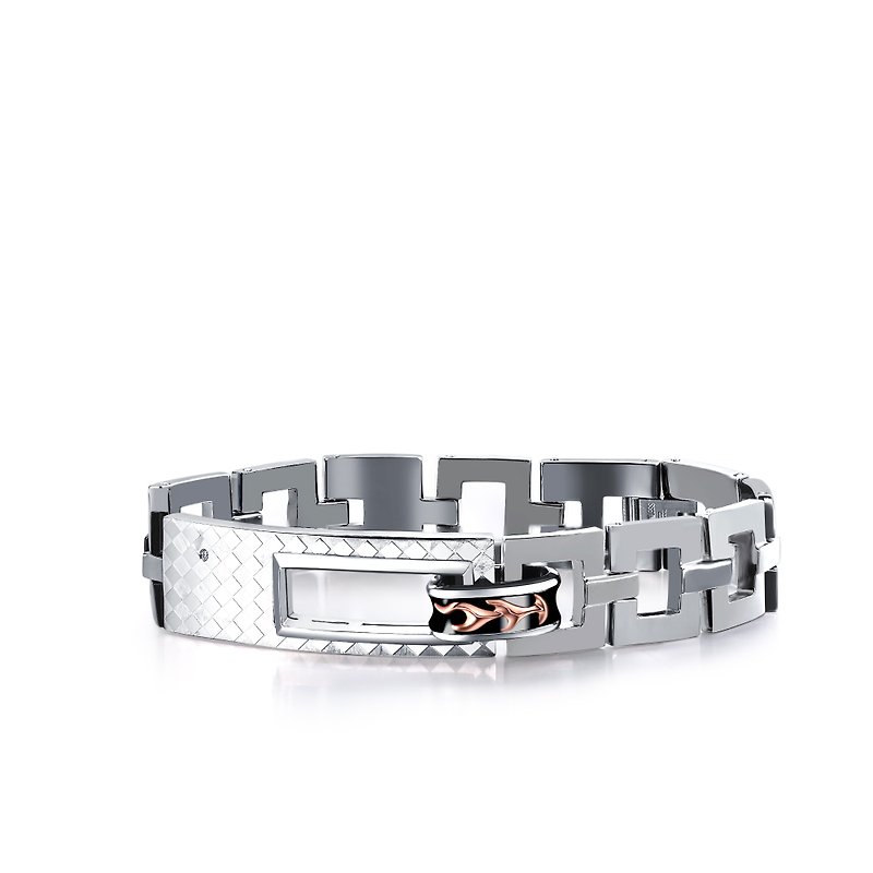 Diamond with 316L Surgical Steel 14K Gold Bracelets Casting Jewelry for Male - Bracelets - Diamond Silver