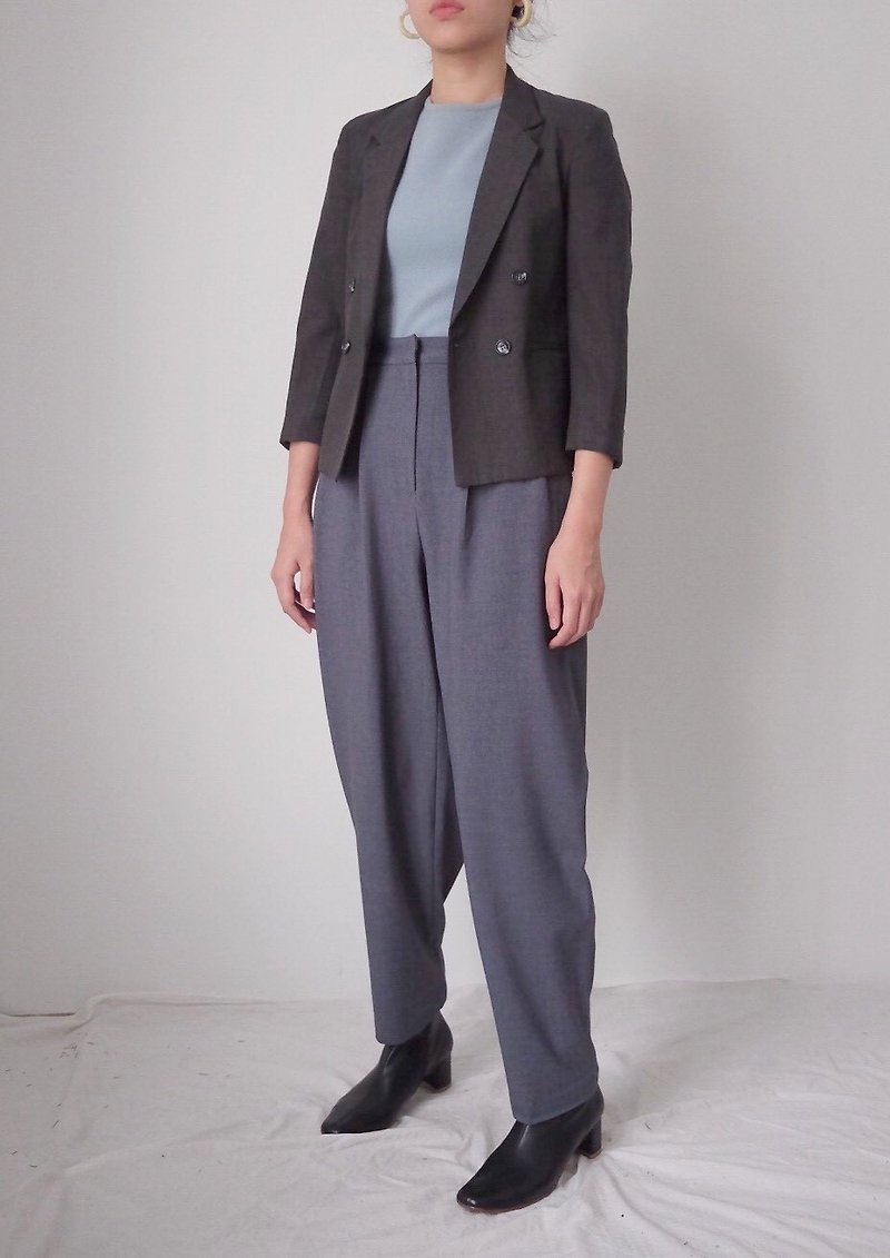 American vintage New York-made medium-grade gray fit version of worsted wool blazer (XS) - เสื้อแจ็คเก็ต - ขนแกะ 