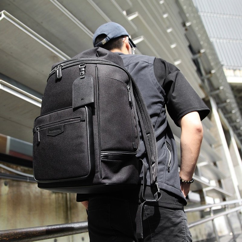 [Free gift gift bag] Jeep backpack-Black/BF535-73-BK - กระเป๋าถือ - หนังแท้ สีดำ