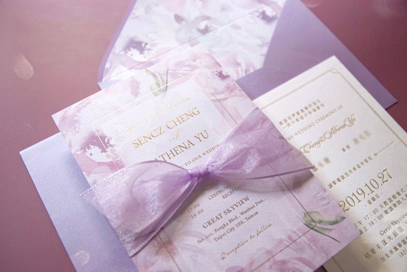 【 花卉厚磅喜帖 】紫戀花楹 - 喜帖 - 紙 紫色