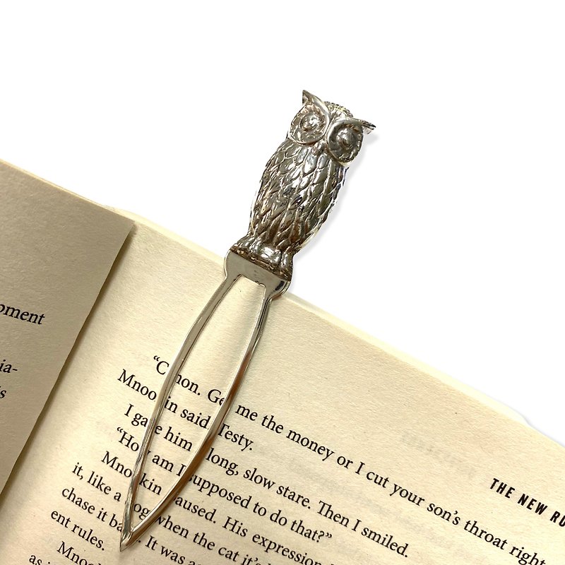 Large Victorian Style Quality Wise Owl Bookmark Clip 925 Sterling Silver - Bookmarks - Sterling Silver Silver