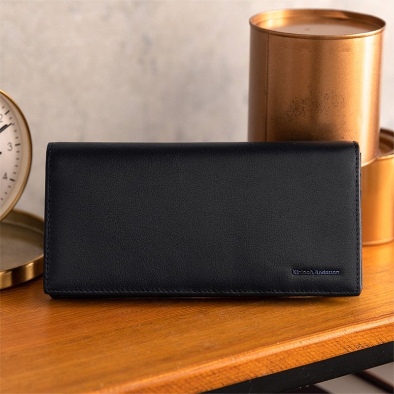 【金安德森】Moore 單窗翻蓋式長夾-多款任選 - 錢包/皮夾/長短夾 - 真皮 黑色