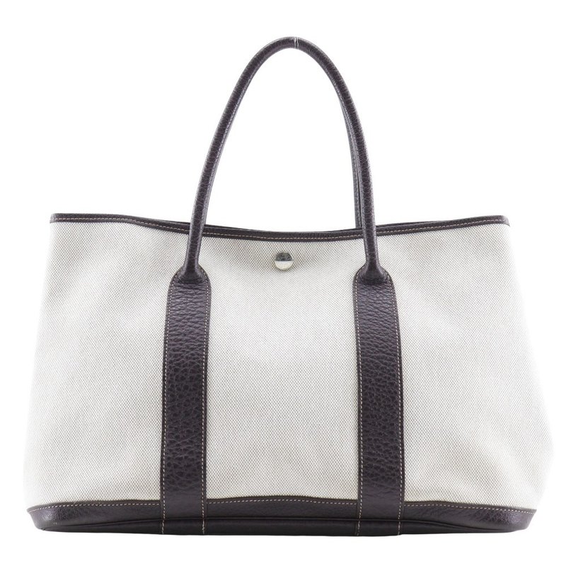 【日本直送】エルメス HERMES ガーデンパーティPM トートバッグ トワルアッシュ  ブッフル マロン ベージュ/茶  レディース【中古】 - 手提包/手提袋 - 棉．麻 咖啡色