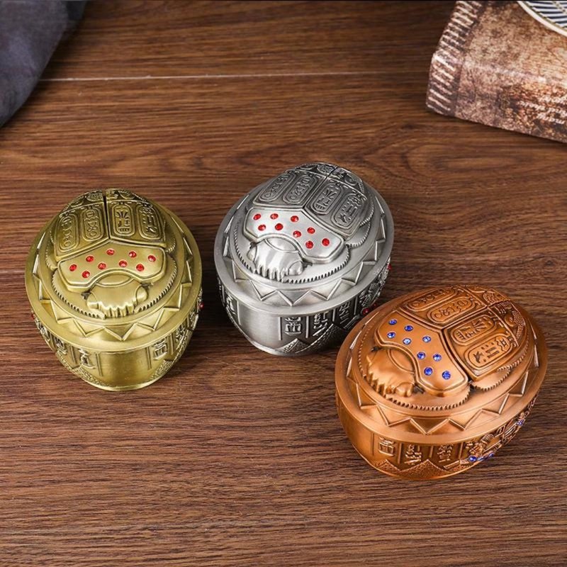 Peripheral丨Egyptian Scarab Ashtray丨Ornaments Ornaments Decoration Gifts Birthday Gifts - ของวางตกแต่ง - โลหะ หลากหลายสี