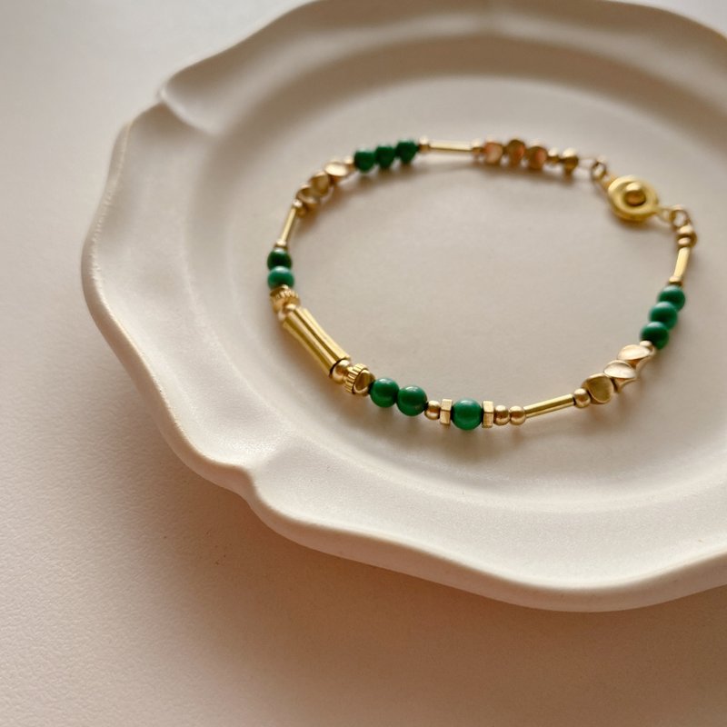 清沐-綠松石 黃銅手環 - 手鍊/手環 - 銅/黃銅 多色