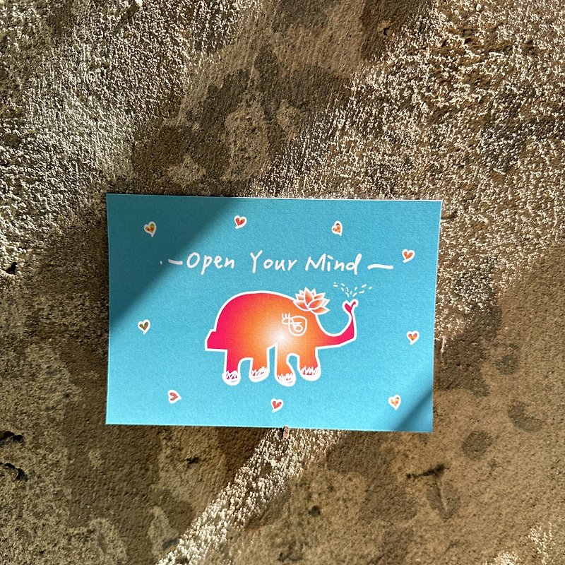毎日 HA ポストカード/カード エレファント エイリアンOpen Your Mind!!! - カード・はがき - 紙 多色