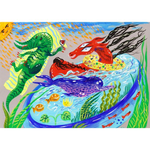 馬 芸術 原画 絵画 現代アート イラスト ペット インテリア