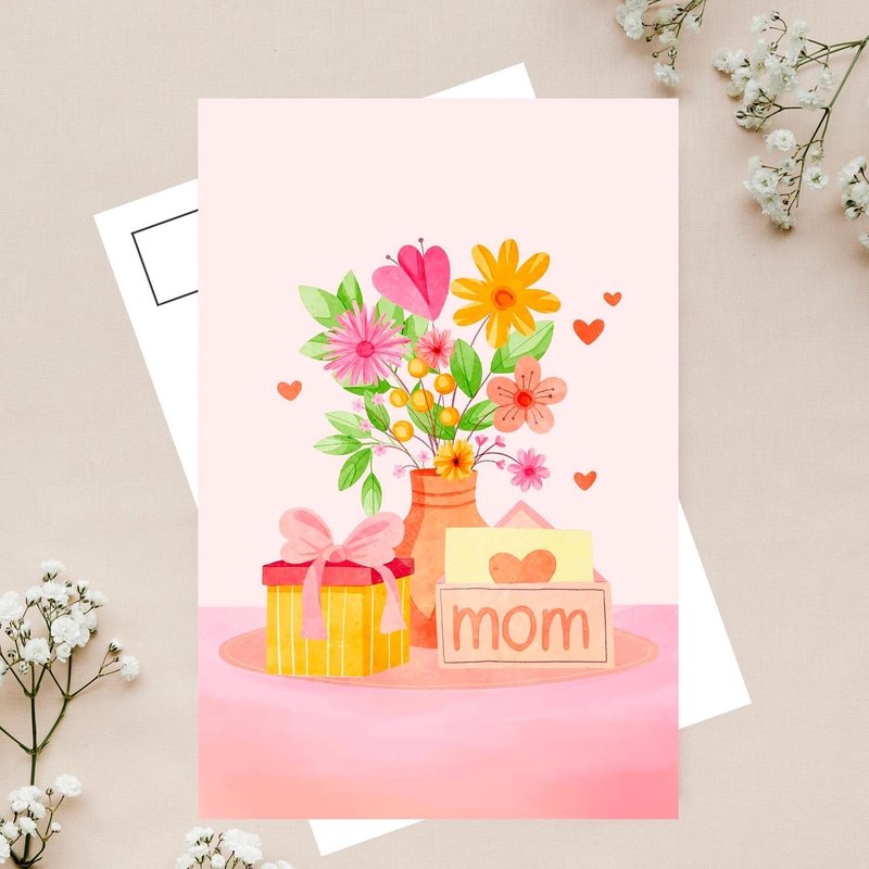 Love mom postcard - 卡片/明信片 - 紙 