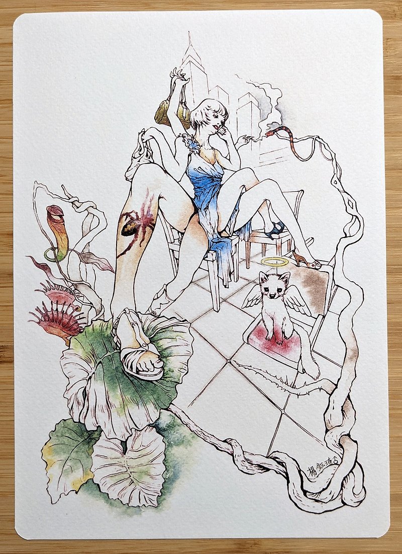 Drawing Card [Urban Monster Series] 01 Spider Woman - การ์ด/โปสการ์ด - กระดาษ 