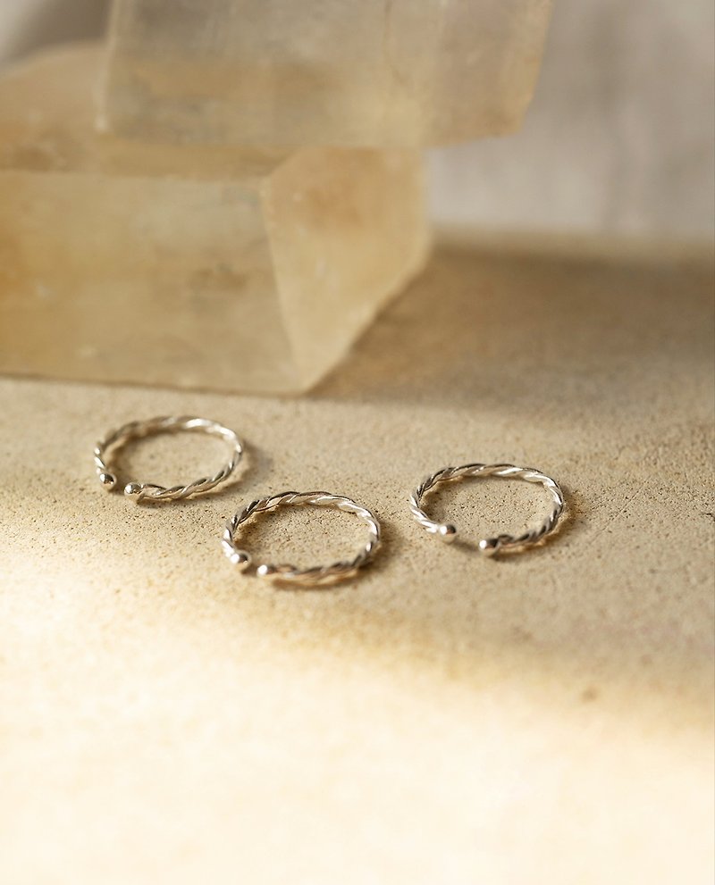 Fine twist ring - can be used as earrings - General Rings - Silver White